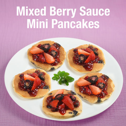 Mixed Berry Sauce Mini Pancakes