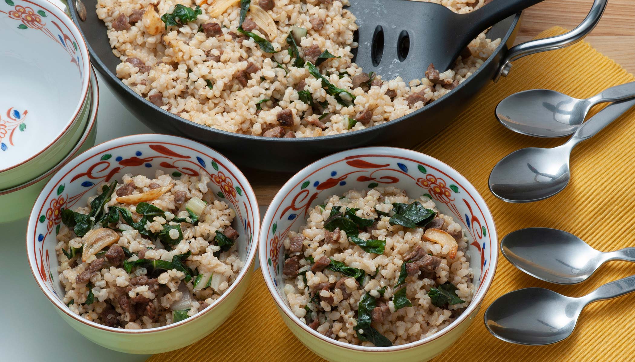 Garlic Flavored Beef <i>Yakimeshi</i>, Stir-Fried Rice