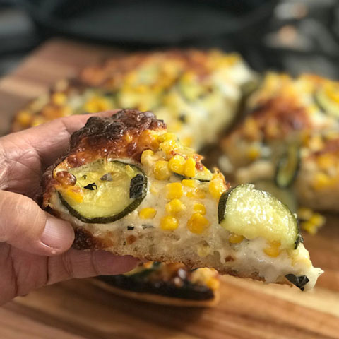 Zucchini & Corn Pizza