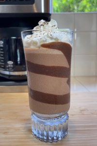 coffee milkshake in glass cup