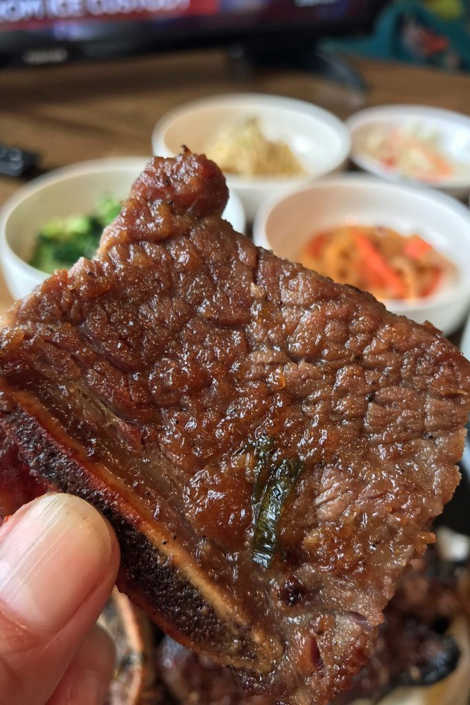 Kalbi beef close-up