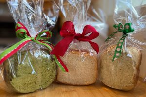 3 loaves of bread gift wrapped