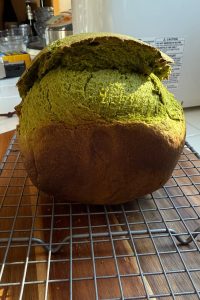 single loaf of matcha bread